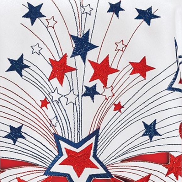 Patriotic Embroidered Butterflies and Stars Table Linen -Square (Brand new) - Picture 3 of 5